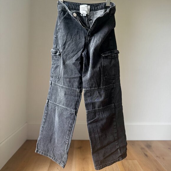 Habitual Kids Black Cargo Jeans Size 10 | Baggy Y2K Style | Quiet Luxury - Rare - Picture 2 of 16